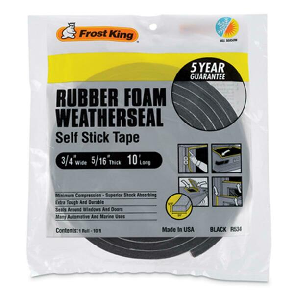 Thermwell Products Sponge Rubber Weather-Strip Tape- Black 193995